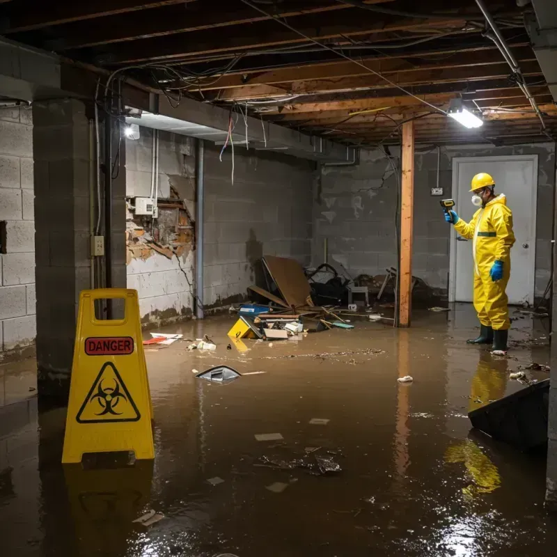 Flooded Basement Electrical Hazard in Leominster, MA Property