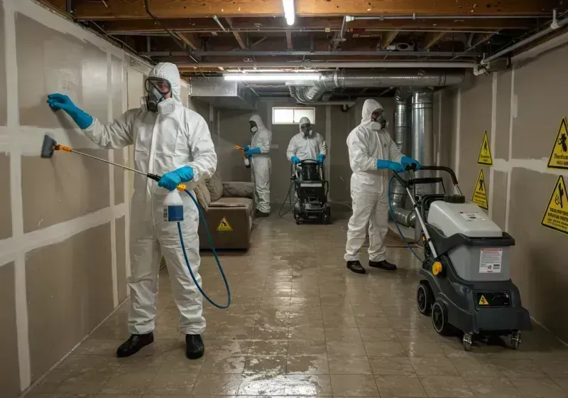 Basement Moisture Removal and Structural Drying process in Leominster, MA